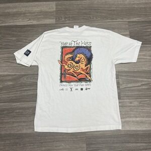 Vintage GAP‎ Chinese Zodiac Shirt Mens M Year Of The Horse RARE White Art Tee